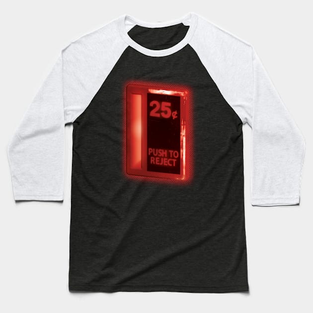 Coin Slot (halftone glow) Baseball T-Shirt by jesseturnbull